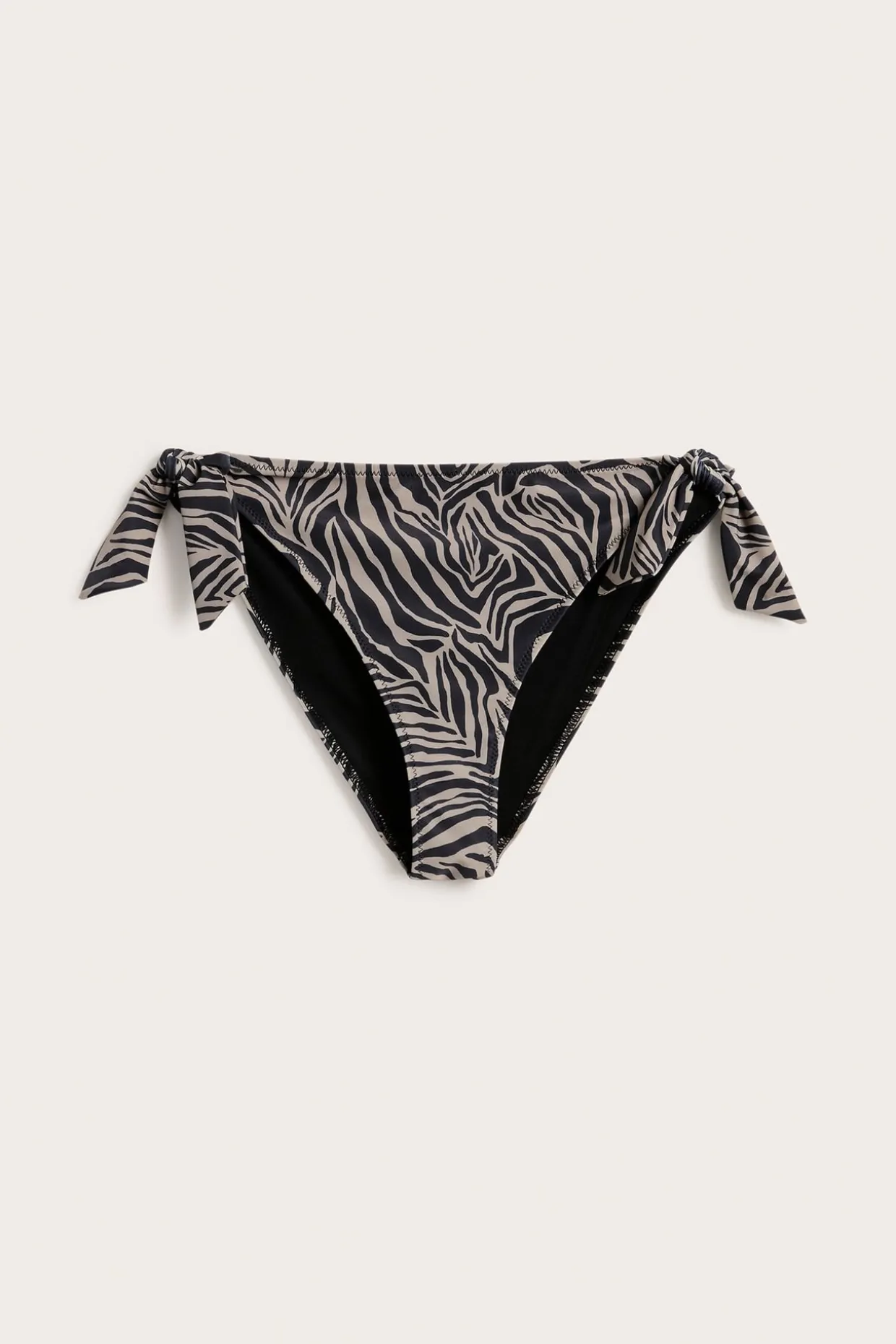 Kuviollinen bikinialaosa solmittavilla nauhoilla | Tummanbeige | Naiset | Kappahl