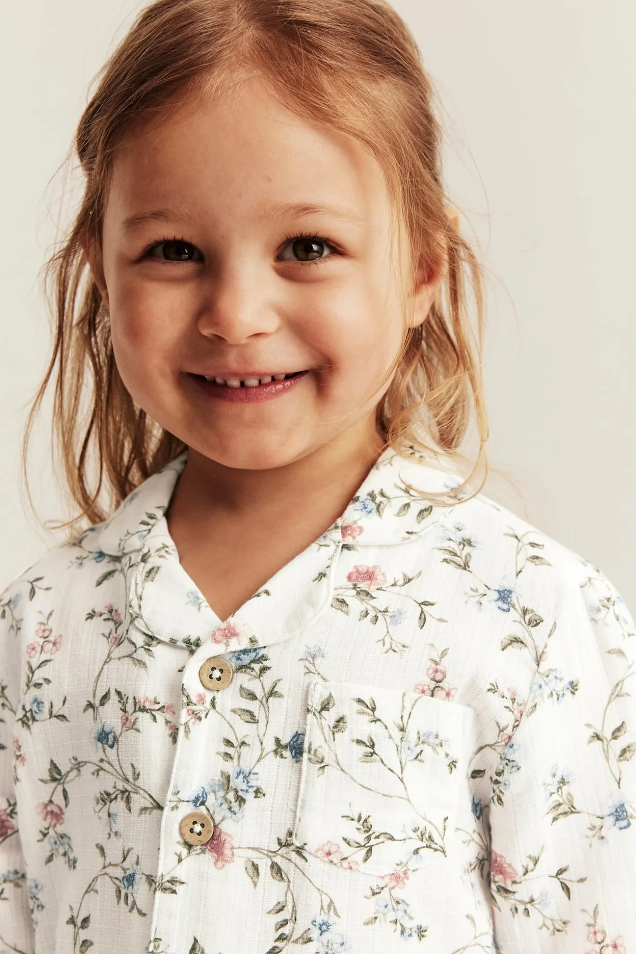Kuviollinen pyjama | Luonnonvalkoinen | Lapset | Newbie