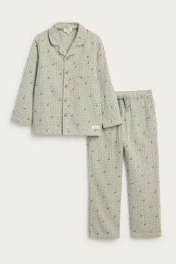 Kuviollinen pyjama | Tummanvihreä | Lapset | Newbie