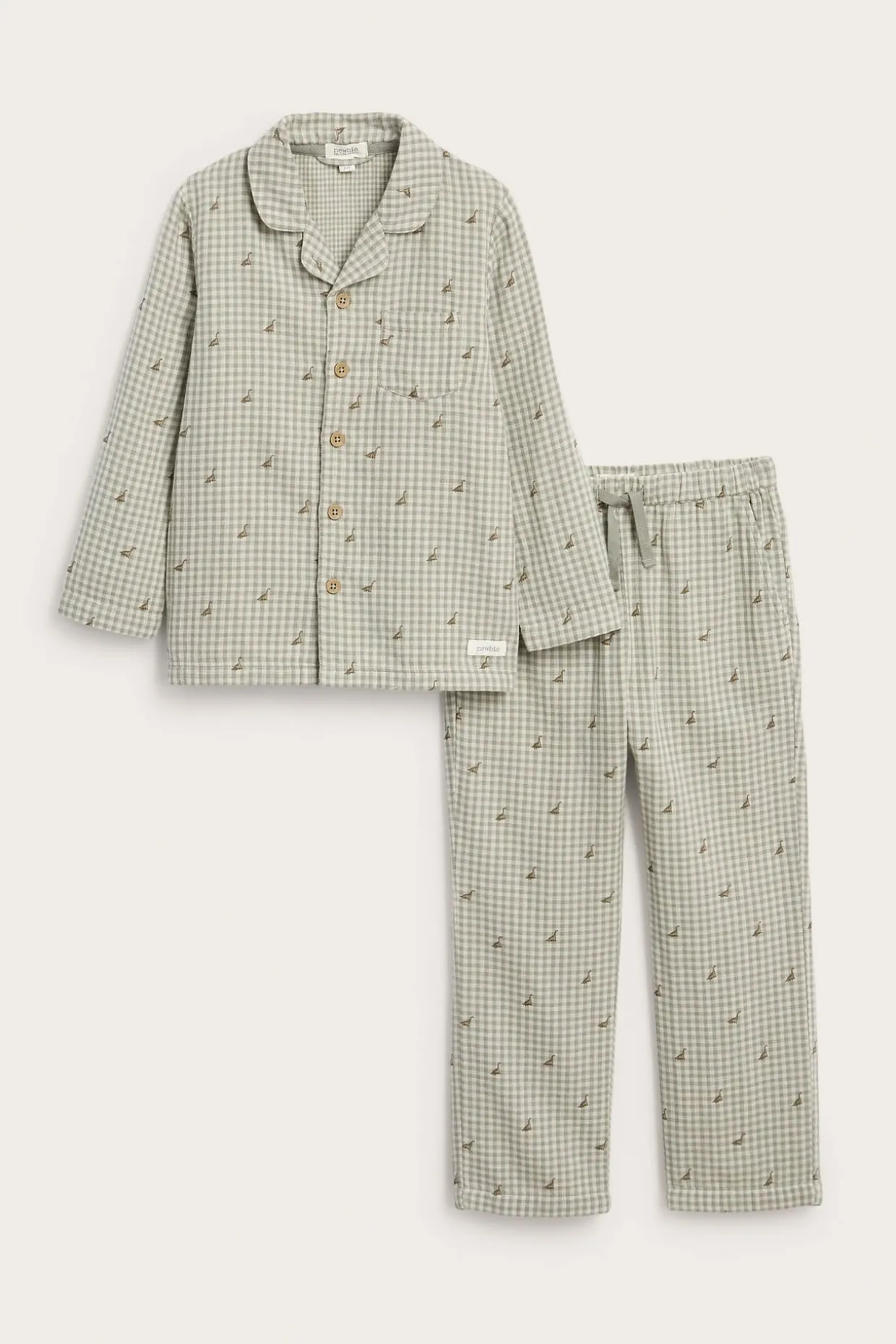 Kuviollinen pyjama | Tummanvihreä | Lapset | Newbie