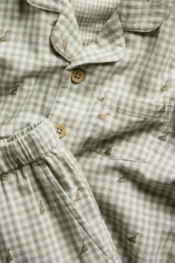 Kuviollinen pyjama | Tummanvihreä | Lapset | Newbie