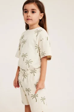 Kuviolliset puuvillatrikooshortsit | Vaaleanbeige | Lapset | Kappahl