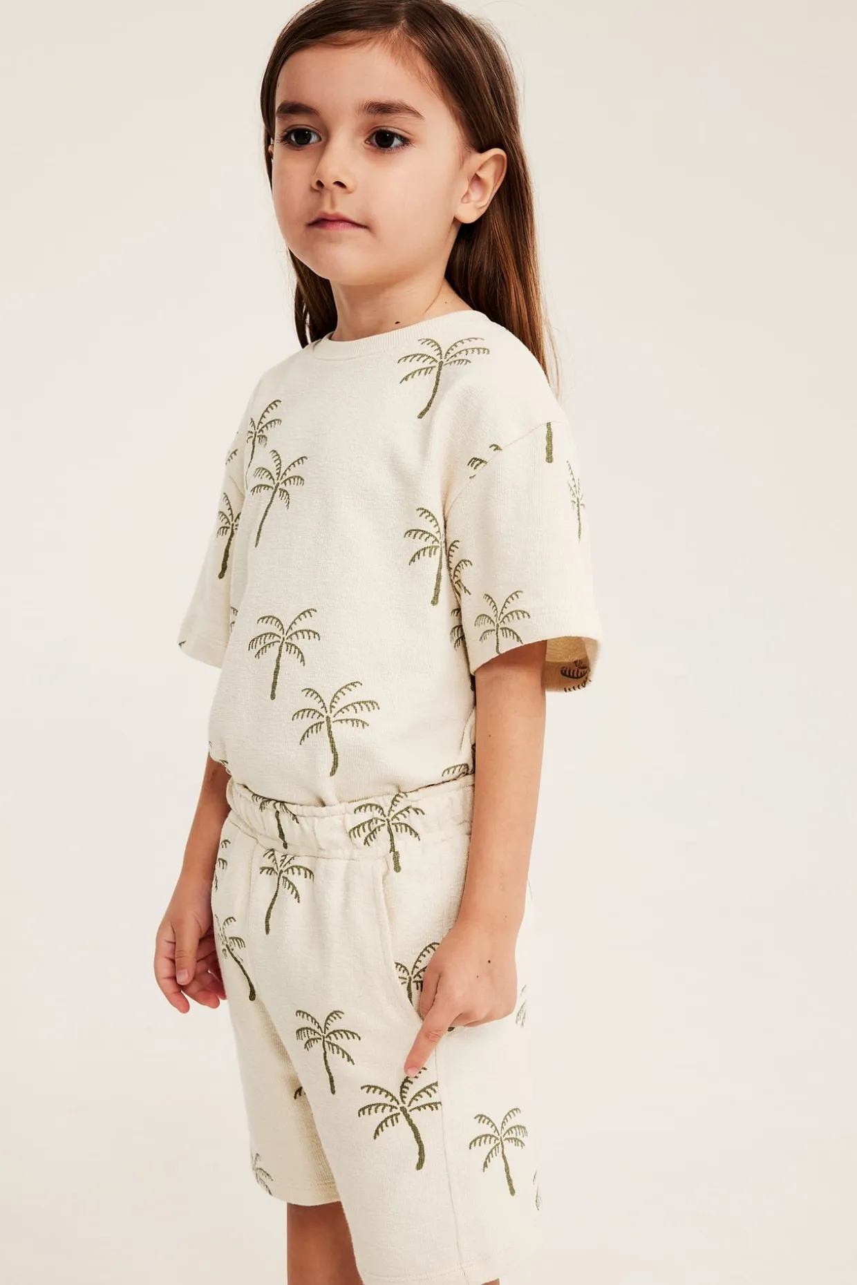Kuviolliset puuvillatrikooshortsit | Vaaleanbeige | Lapset | Kappahl