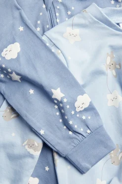 Kuviolliset vauvojen pyjamat, 2-pack | Vaaleansininen | Vauvat | Kappahl