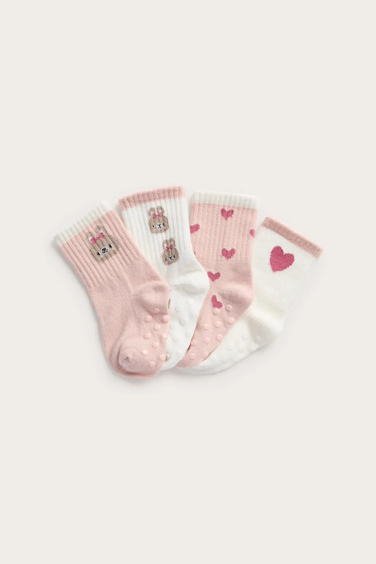 Kuviolliset vauvojen sukat, 4-pack | Pinkki | Vauvat | Kappahl