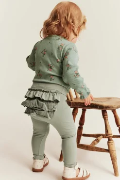 Leggingsit, joissa on röyhelö | Vihreä | Vauvat | Newbie