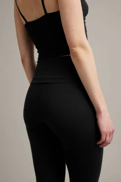 Leggingsit, joissa on taitettava vyötärö | Musta | Naiset | Kappahl
