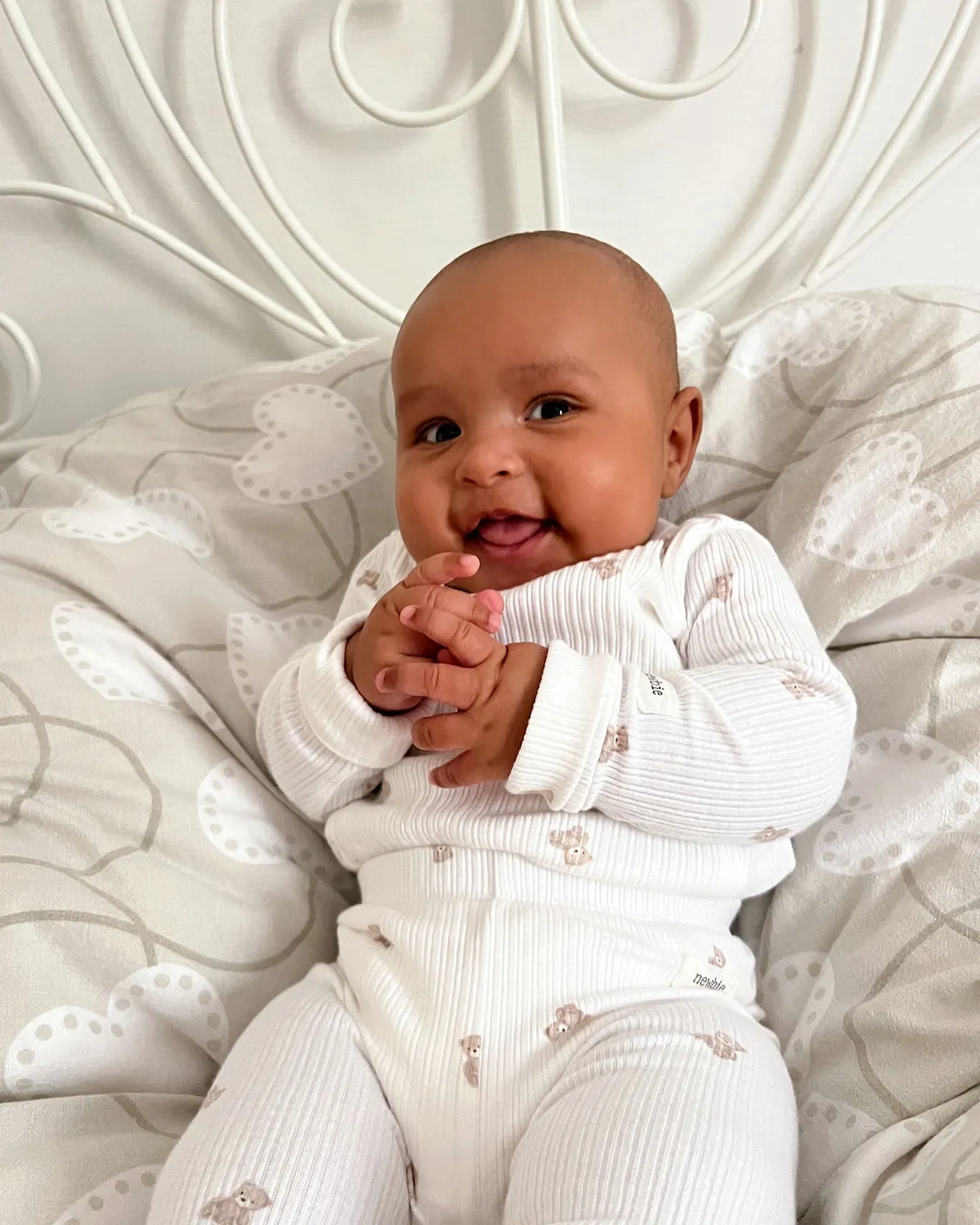Leggingsit, jossa nallekarhukuvio | Luonnonvalkoinen | Vauvat | Newbie