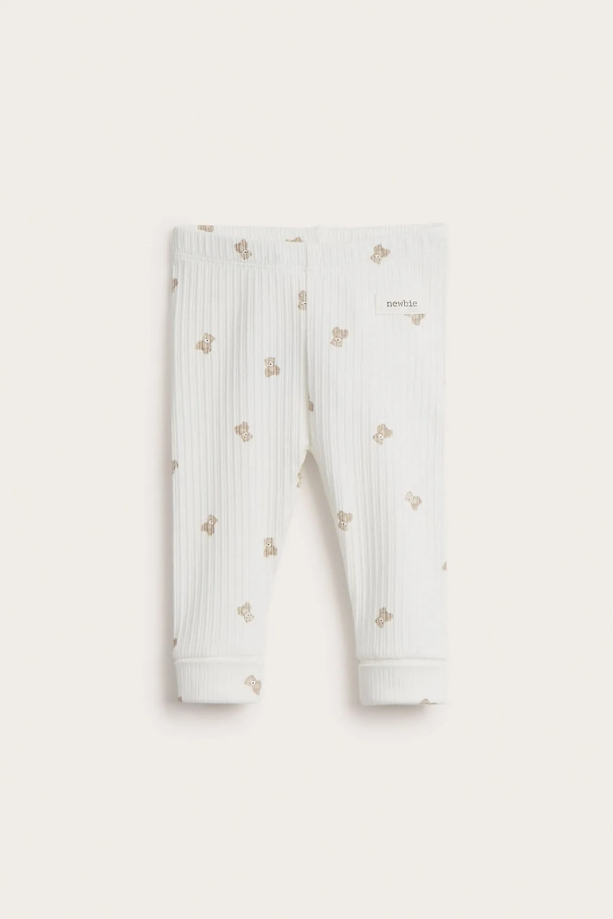 Leggingsit, jossa nallekarhukuvio | Luonnonvalkoinen | Vauvat | Newbie