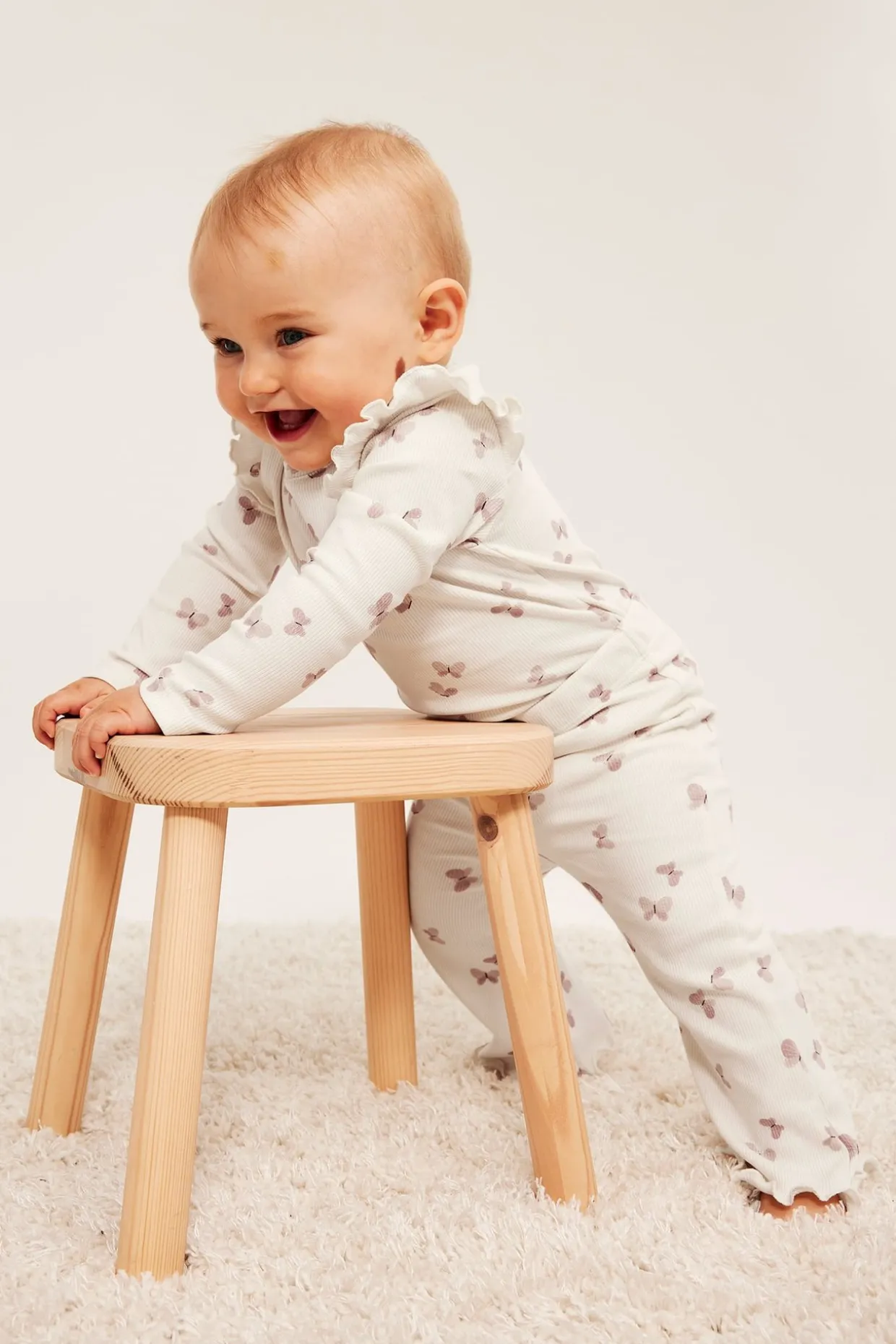 Levenevät leggingsit perhosilla | Luonnonvalkoinen | Vauvat | Kappahl