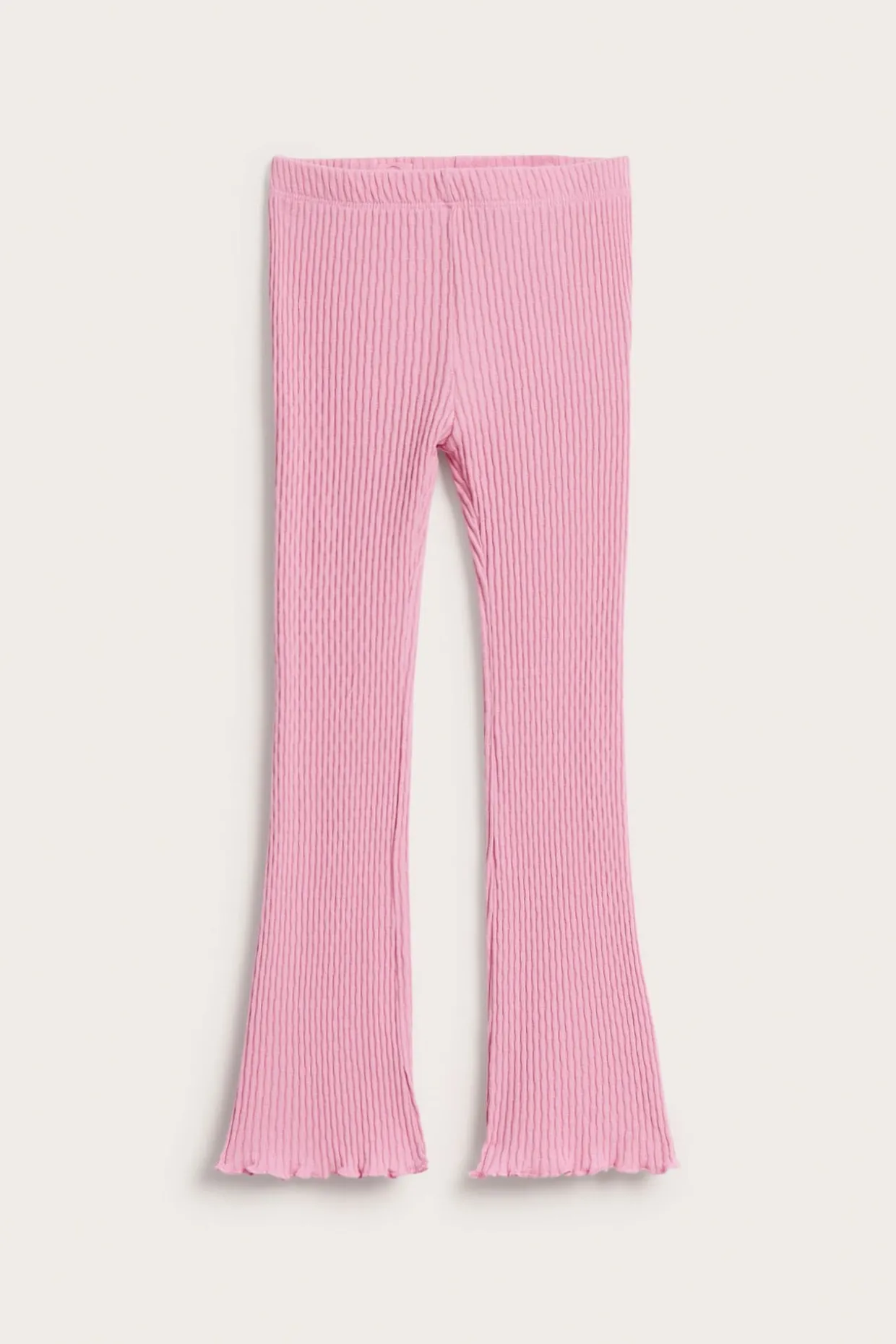 Levenevät leggingsit ribatusta trikoosta | Pinkki | Lapset | Kappahl