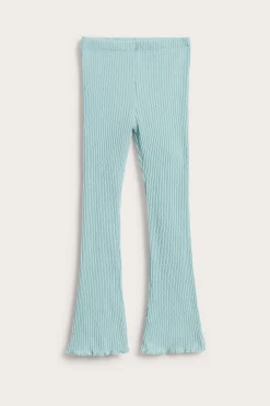 Levenevät leggingsit ribatusta trikoosta | Vaaleanvihreä | Lapset | Kappahl