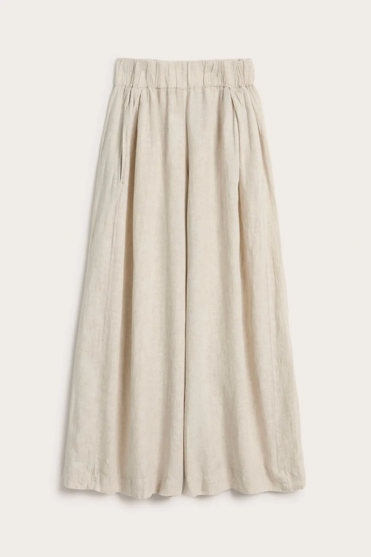 Leveät pellavahousut | Beige | Naiset | Kappahl