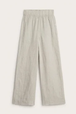 Leveät pellavahousut | Beige | Naiset | Kappahl