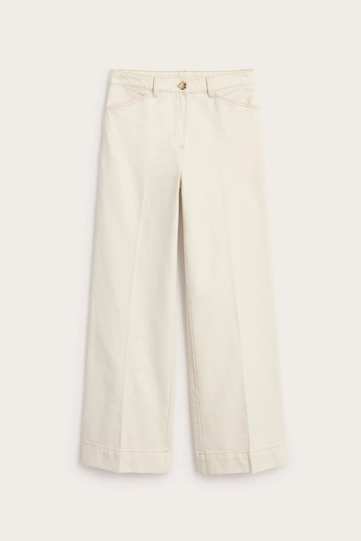 Leveät tvillihousut | Beige | Naiset | Kappahl