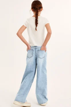 Loose jeans low waist | Vaalea denim | Lapset | Kappahl