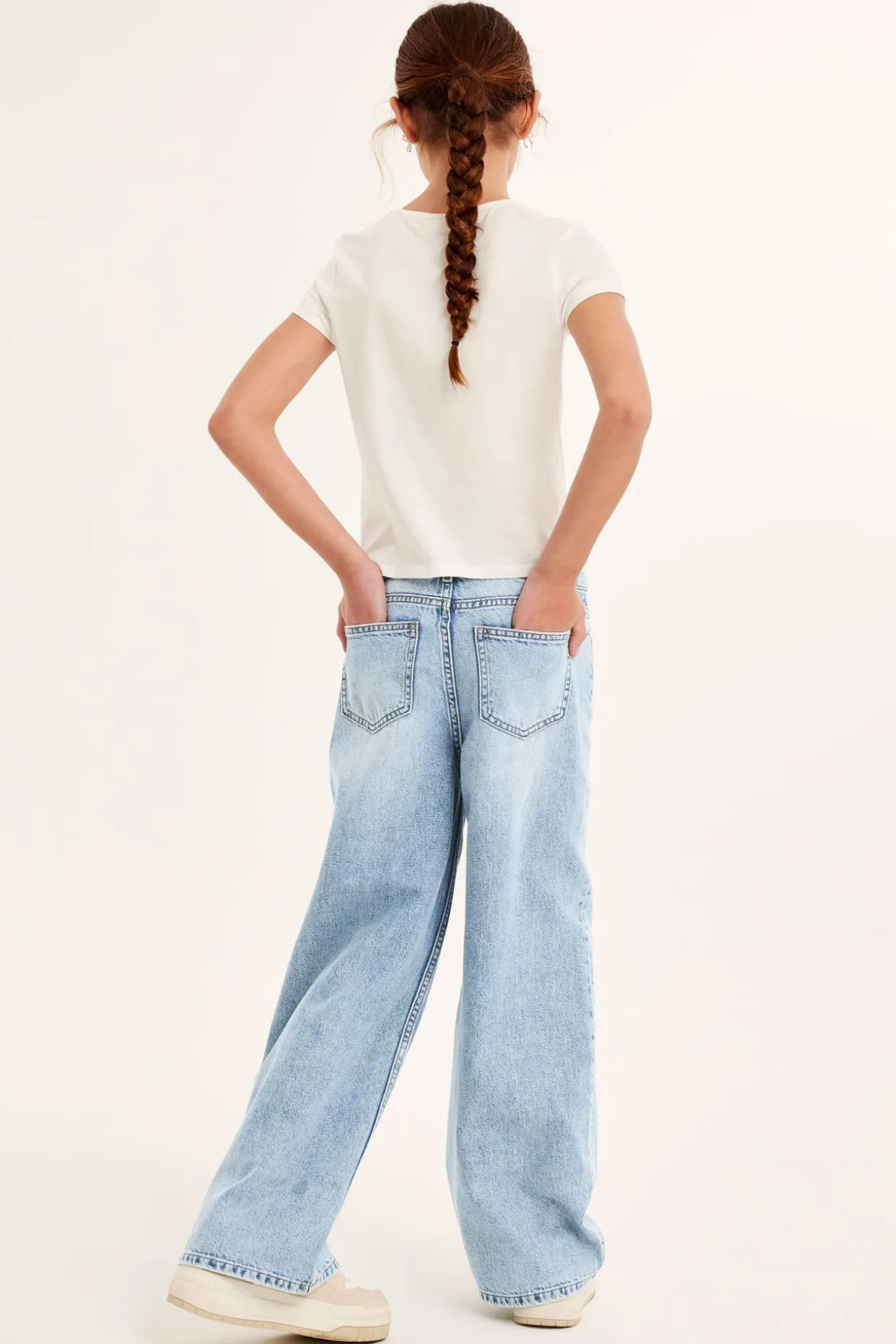 Loose jeans low waist | Vaalea denim | Lapset | Kappahl