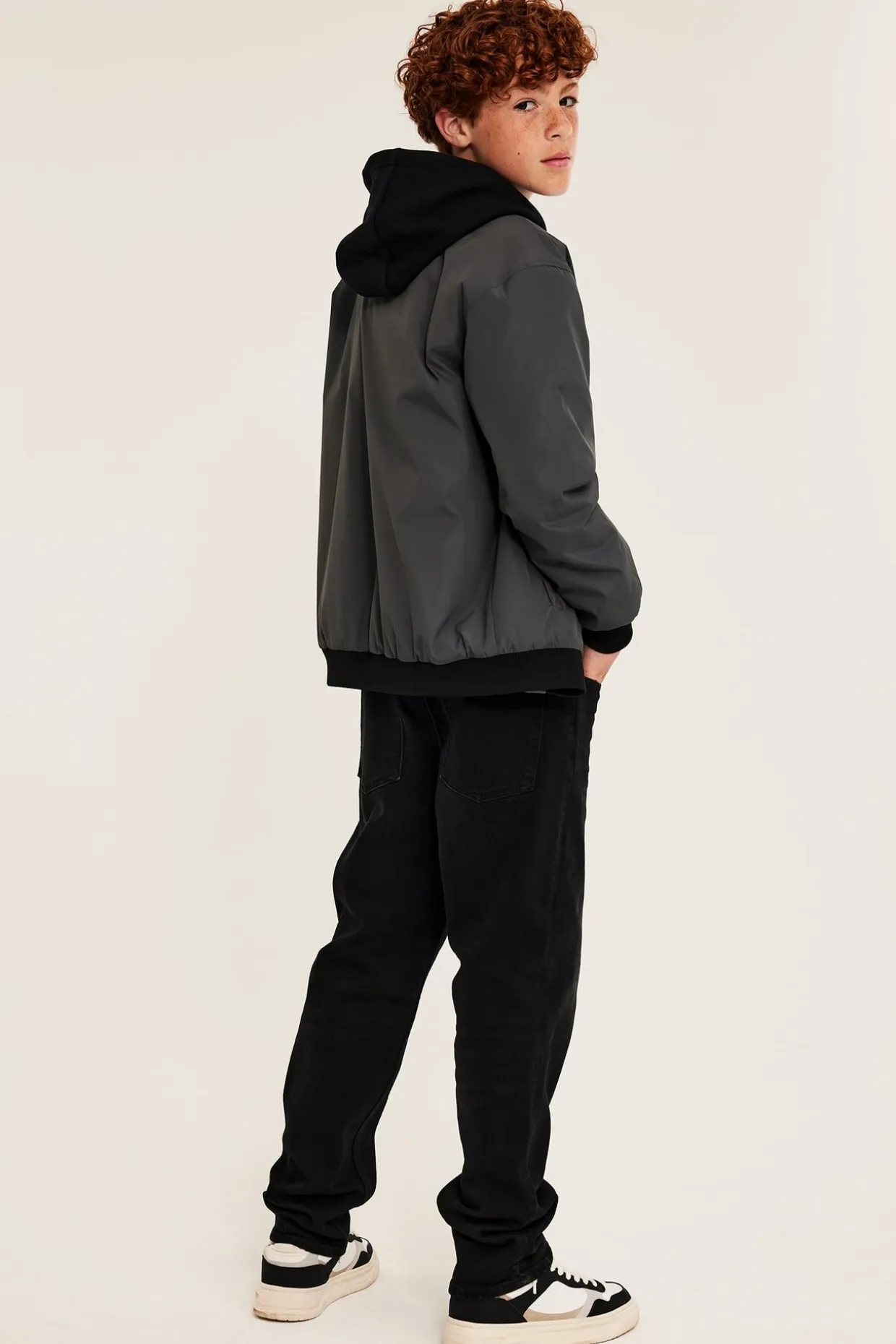 Loose jeans mid waist | Musta denim | Lapset | Kappahl