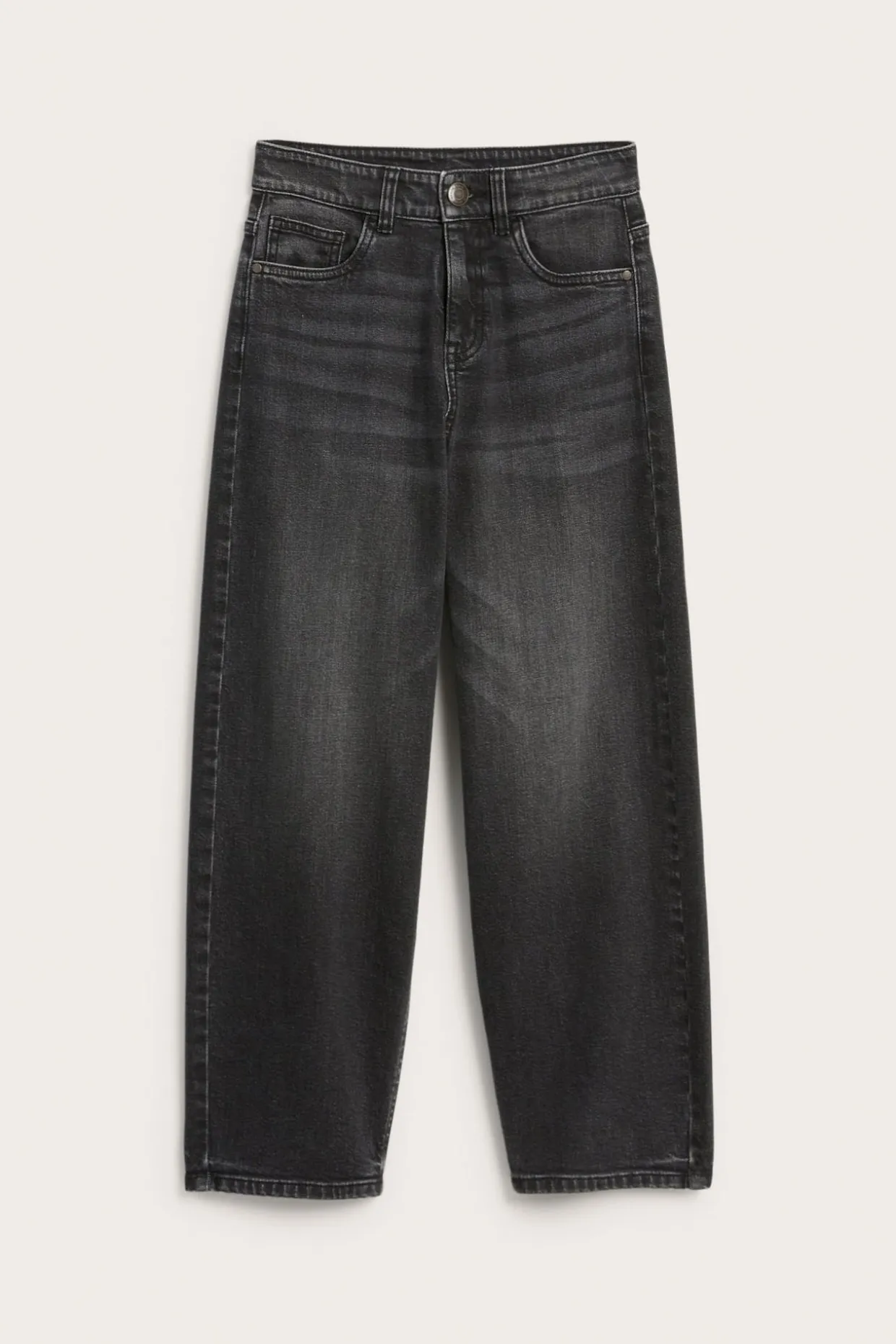 Loose jeans mid waist wide leg | Hopeanharmaa | Lapset | Kappahl