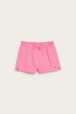 Lyhyet shortsit, joissa on rusetti ja mansikkabrodeeraus | Pinkki | Lapset | Kappahl