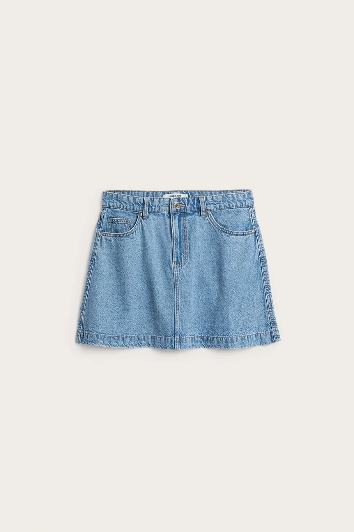 Lyhyt A-linjainen farkkuhame | Vaalea denim | Naiset | Kappahl
