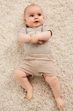Lyhythihainen body krokotiilikuviolla | Beige | Vauvat | Kappahl