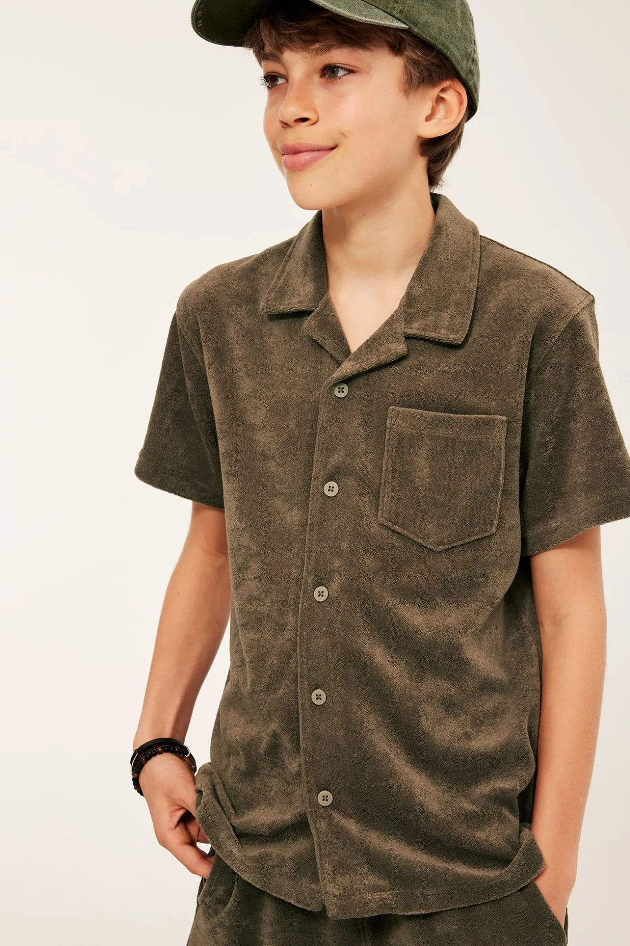 Lyhythihainen froteepaita | Ruskea | Lapset | Kappahl