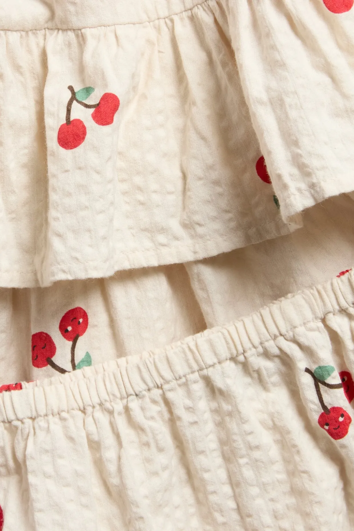 Lyhythihainen kirsikkakuvioinen mekko | Beige | Lapset | Kappahl