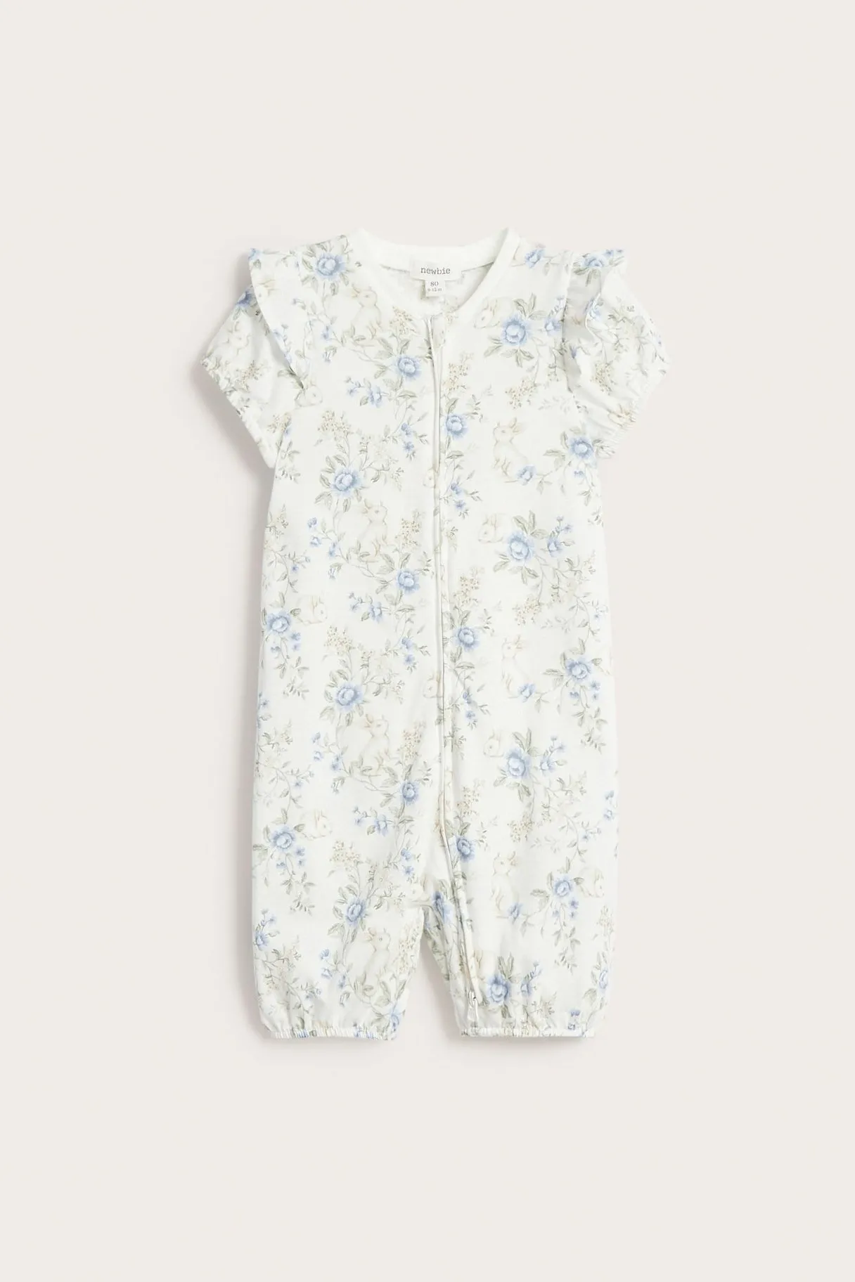 Lyhythihainen kukkakuvioinen pyjama | Luonnonvalkoinen | Vauvat | Newbie