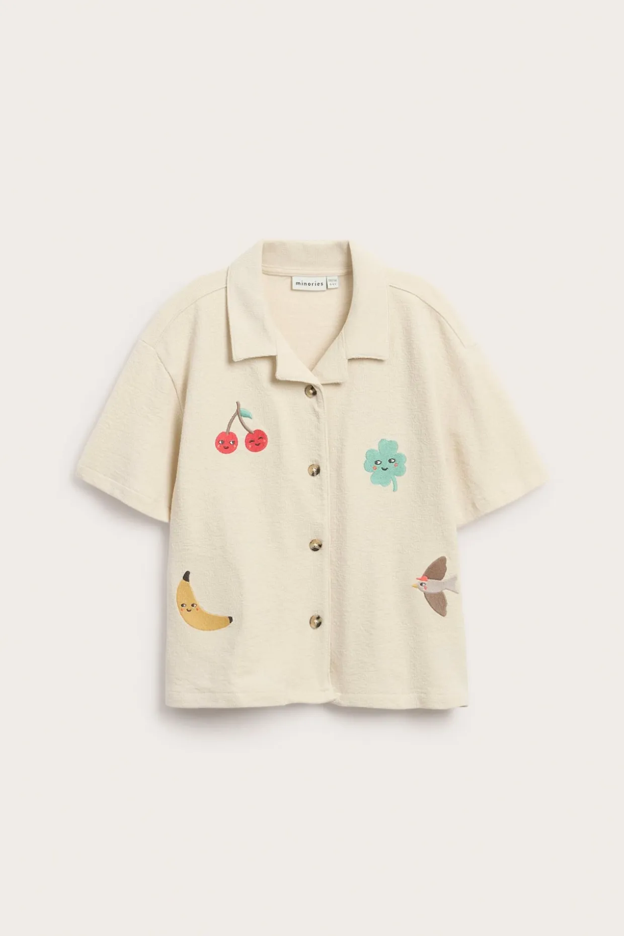 Lyhythihainen paita, jossa brodeeraus | Beige | Lapset | Kappahl
