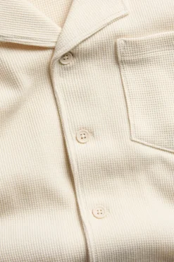 Lyhythihainen paita vohvelikuvioisesta puuvillasta | Vaaleanbeige | Lapset | Kappahl