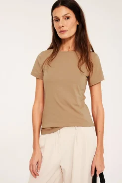 Lyhythihainen peruspaita | Beige | Naiset | Kappahl