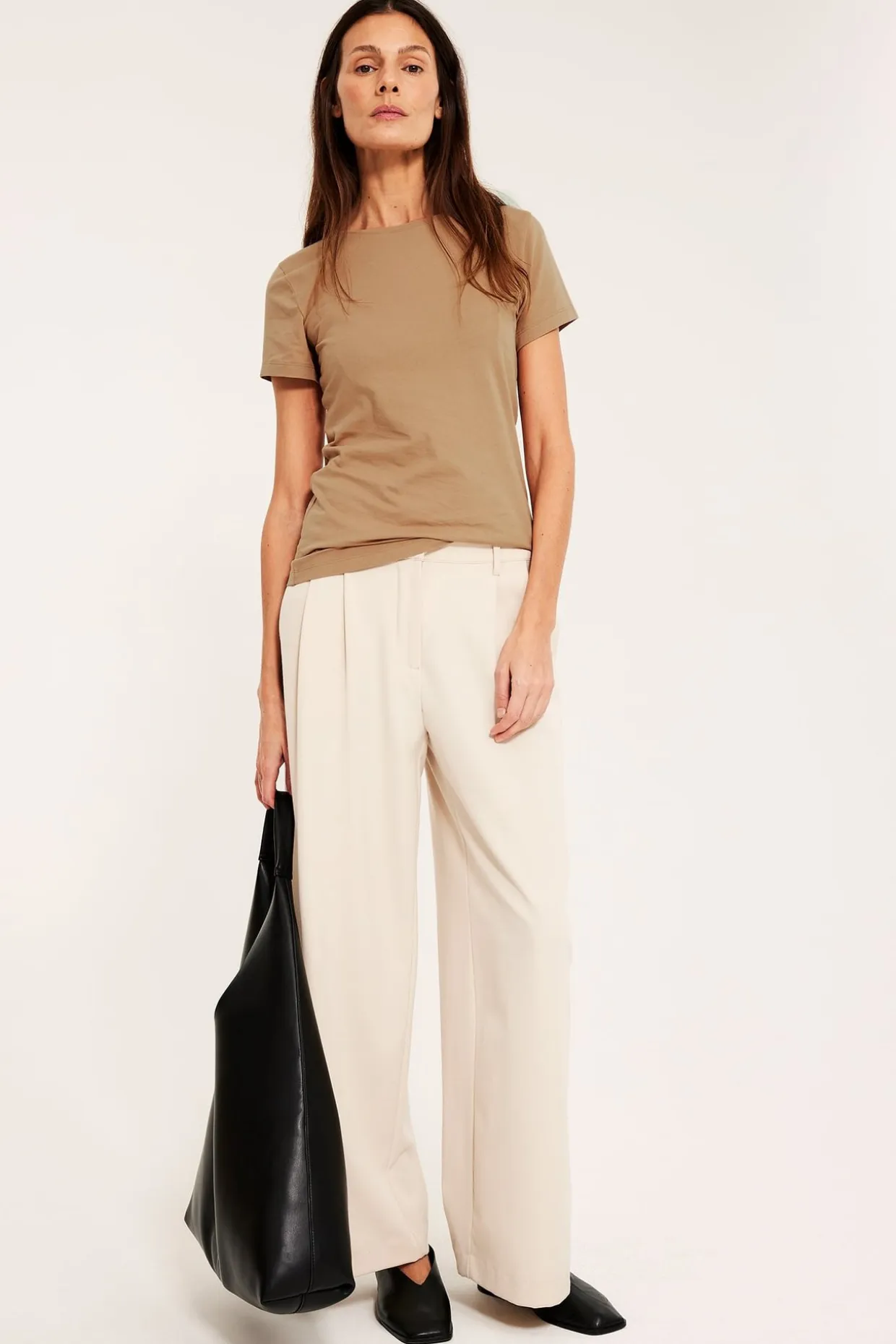 Lyhythihainen peruspaita | Beige | Naiset | Kappahl