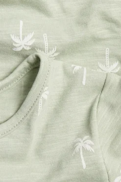 Lyhythihainen potkupuku, jossa on palmuja | Vihreä | Vauvat | Kappahl