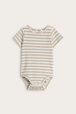 Lyhythihainen raidallinen body | Beige | Vauvat | Kappahl