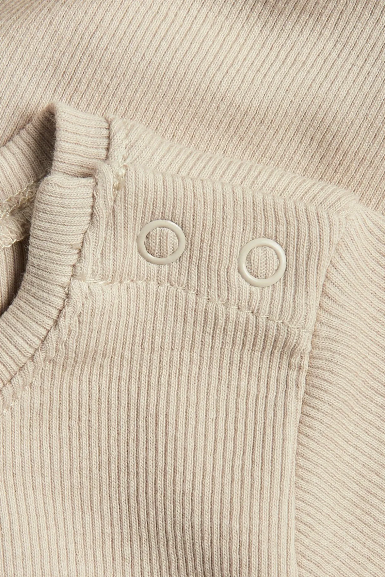 Lyhythihainen ribattu body | Beige | Vauvat | Kappahl
