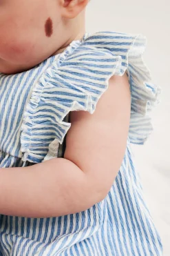 Lyhythihainen röyhelösomisteinen mekko | Vaaleansininen | Vauvat | Kappahl