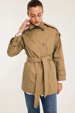 Lyhyt trenssitakki | Beige | Naiset | Kappahl
