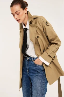 Lyhyt trenssitakki | Beige | Naiset | Kappahl