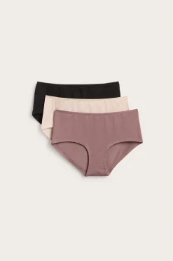 Lyocell-hipsterit, 3-pack | Tummanpinkki | Naiset | Kappahl