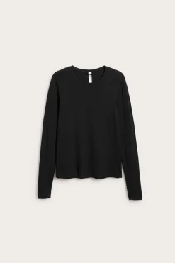 Lyocell-materiaalista valmistettu pitkähihainen t-paita | Musta | Naiset | Kappahl