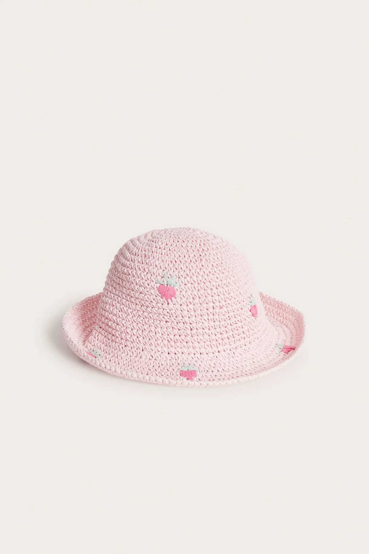 Mansikkakuvioinen olkiaurinkohattu | Pinkki | Lapset | Kappahl