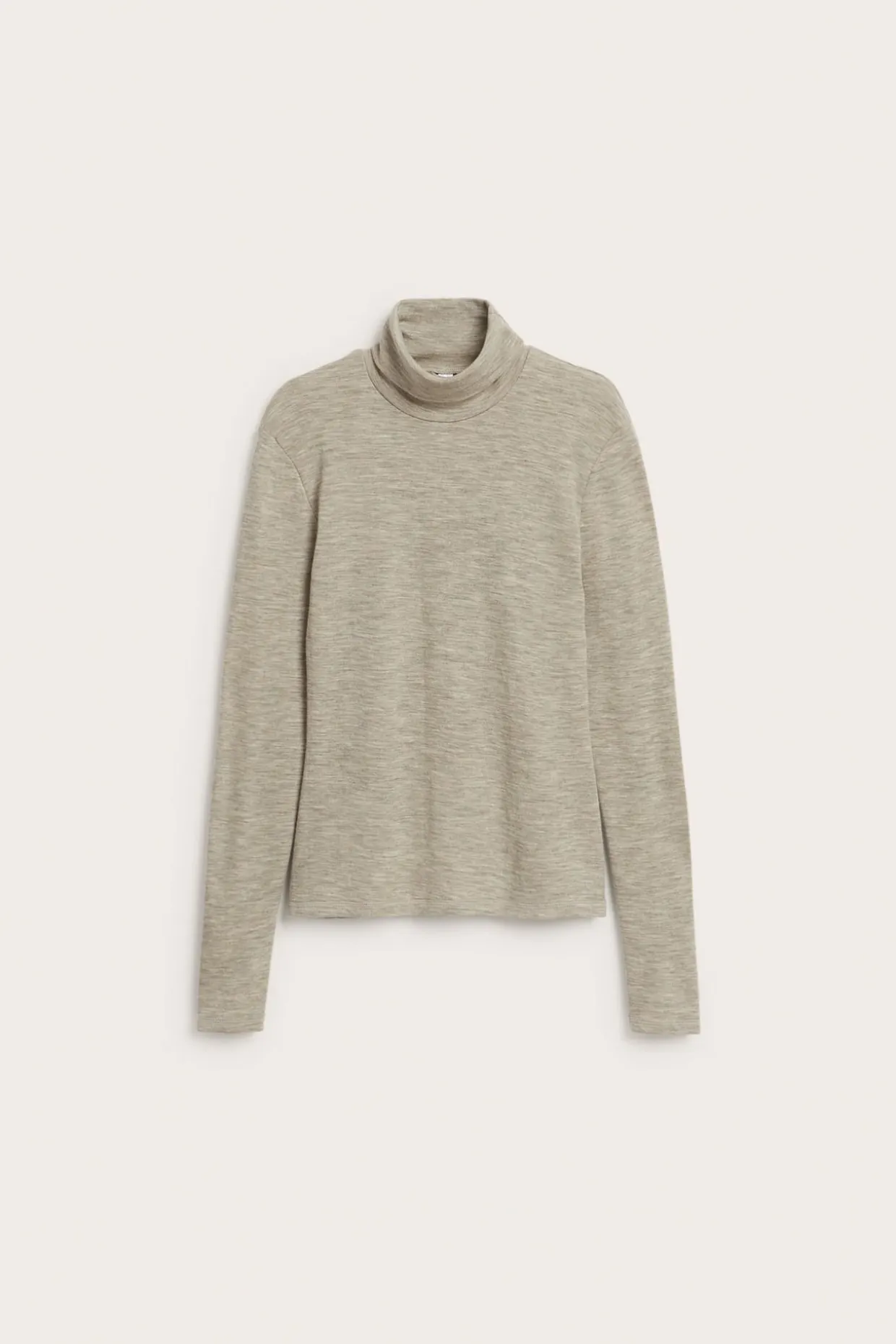 Merinovillaa oleva poolopaita | Meleerattu beige | Naiset | Kappahl