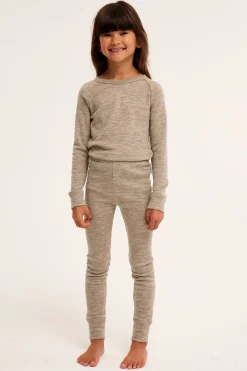 Merinovillaa olevat Kaxs-malliston aluskerrastohousut | Meleerattu beige | Lapset | Kappahl