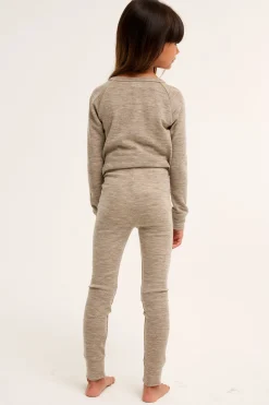 Merinovillaa olevat Kaxs-malliston aluskerrastohousut | Meleerattu beige | Lapset | Kappahl