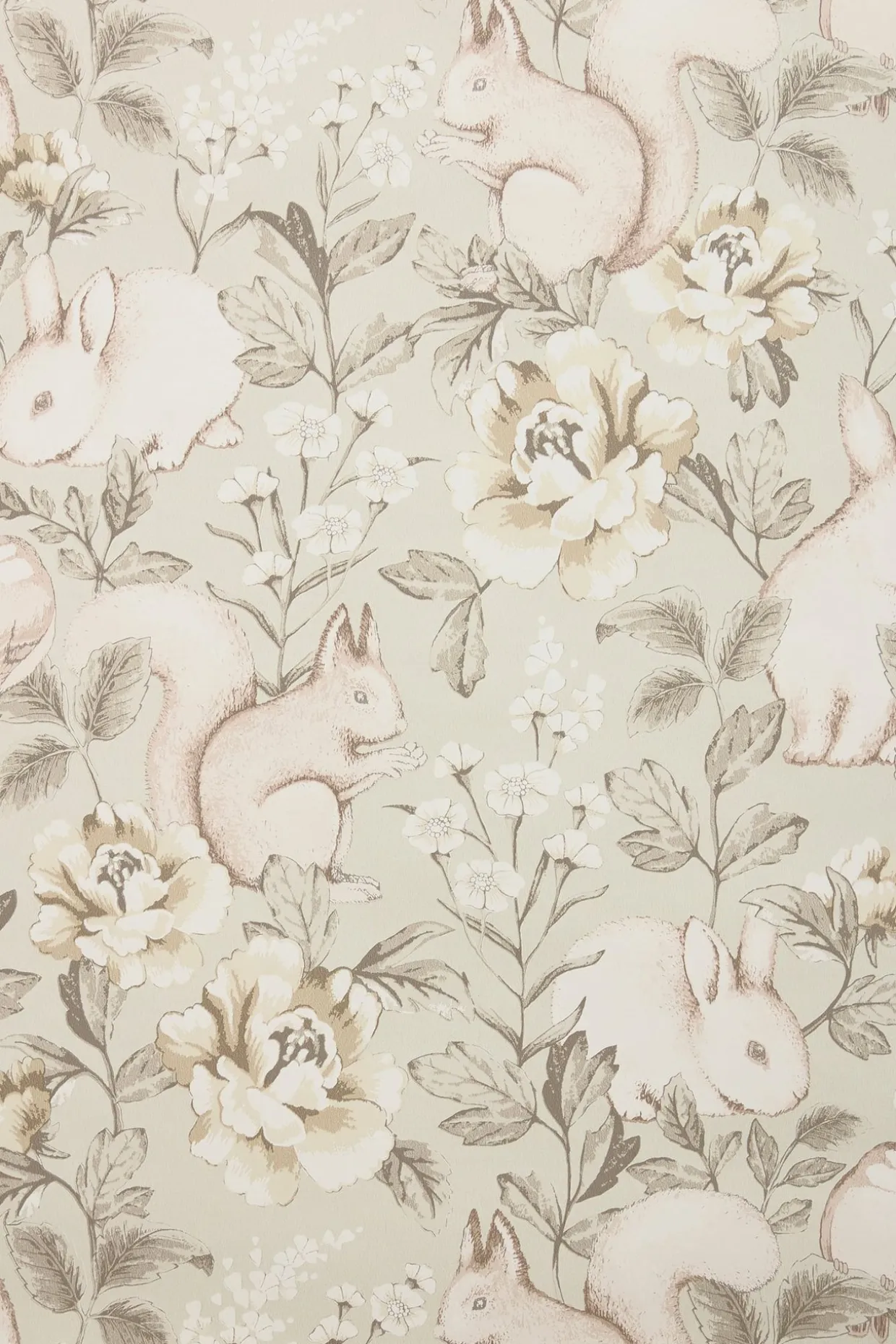 Metsäkuvioinen tapetti | Beige | Vauvat | Newbie