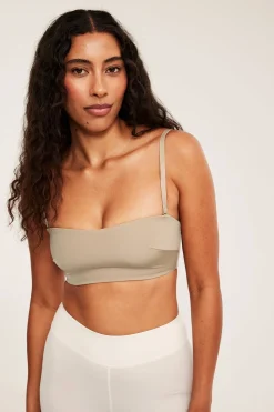 Mikromateriaalia olevat bandeau-rintaliivit | Ruskea | Naiset | Kappahl