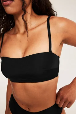 Mikromateriaalia olevat bandeau-rintaliivit | Musta | Naiset | Kappahl