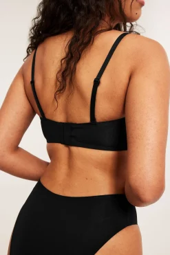 Mikromateriaalia olevat bandeau-rintaliivit | Musta | Naiset | Kappahl