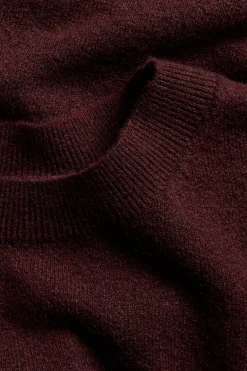 Neulottu liivi, jossa on matala poolokaulus | Viininpunainen | Naiset | Kappahl